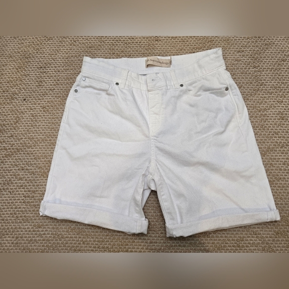 Soft Surroundings The Ultimate Denim Pull On Shorts White Slimming Size Medium - Picture 7 of 13
